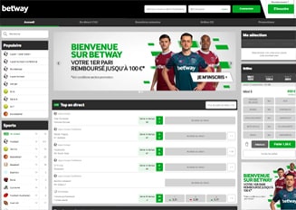 Aperçu du site Betway