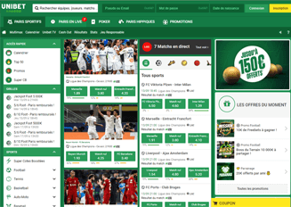 Aperçu du site Unibet